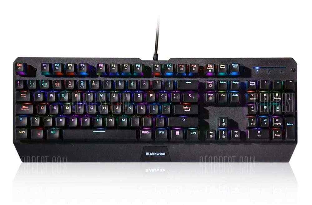 offertehitech-gearbest-Alfawise V1 Blue Switch Spanish Version Mechanical Keyboard