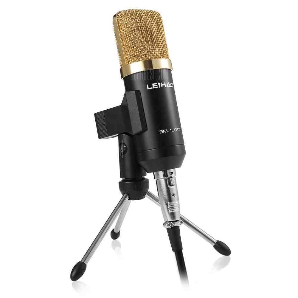 offertehitech-gearbest-BM - 100FX USB Condenser Sound Recording Microphone with Stand Holder
