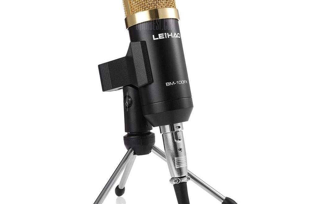 offertehitech-gearbest-BM - 100FX USB Condenser Sound Recording Microphone with Stand Holder