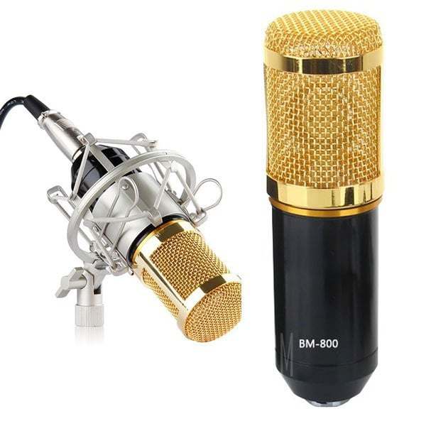offertehitech-gearbest-BM-800 Professional Studio Condenser Sound Recording Microphone + Metal Shock Mount Kit for Recording