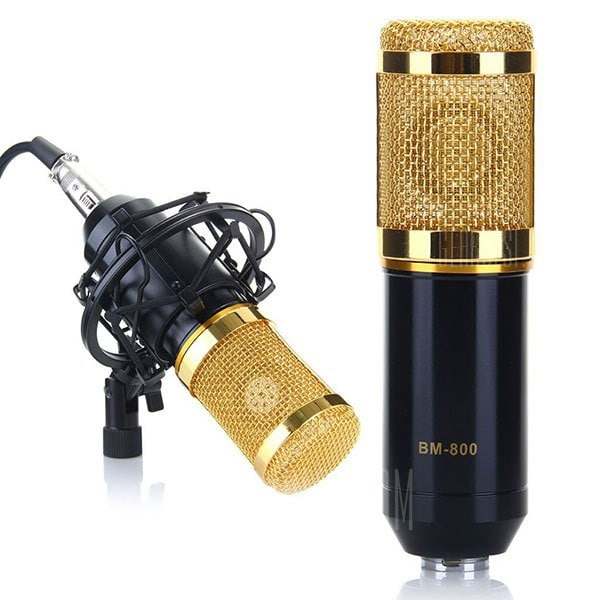offertehitech-gearbest-BM-800 Professional Studio Condenser Sound Recording Microphone + Plastic Shock Mount Kit for Recording