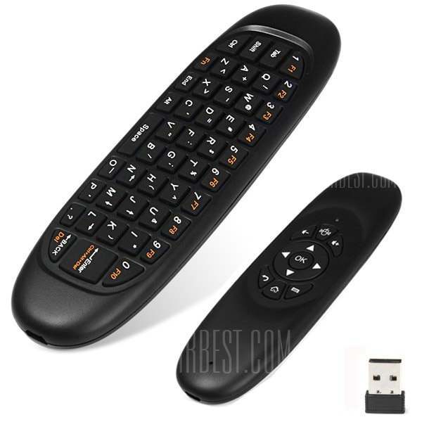 offertehitech-gearbest-C120 2.4GHz Wireless QWERTY Keyboard + Air Mouse + Remote Control for Windows / Mac OS / Linux / Android