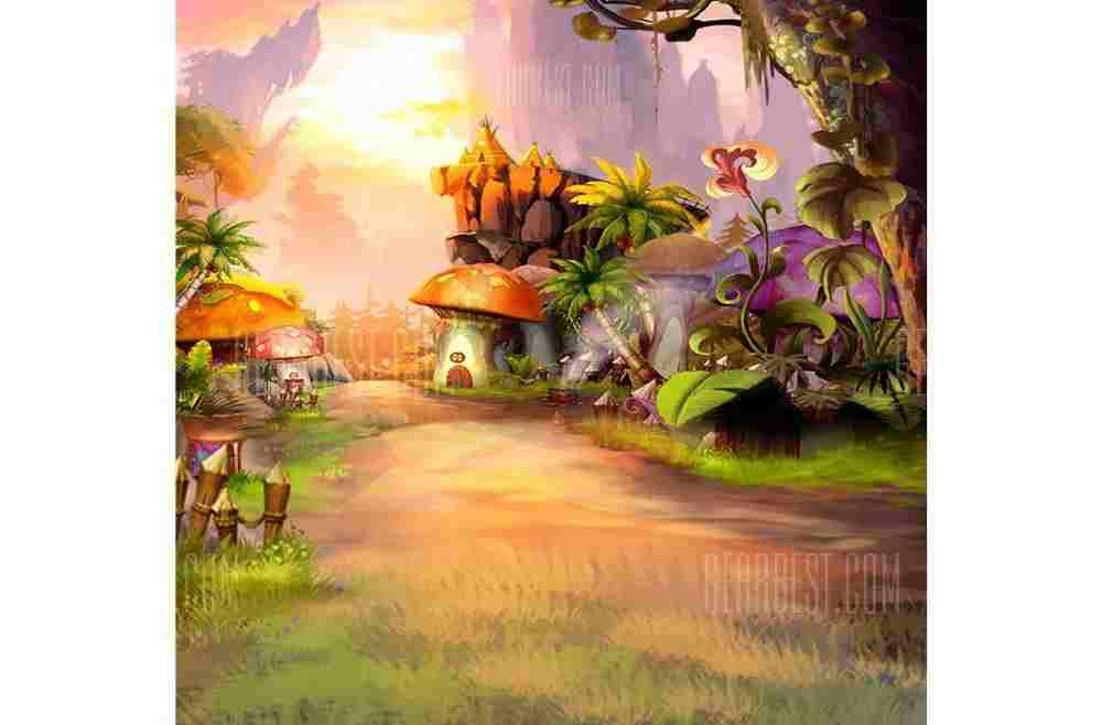 offertehitech-gearbest-Children Photograph Background Cloth Mushroom Castle