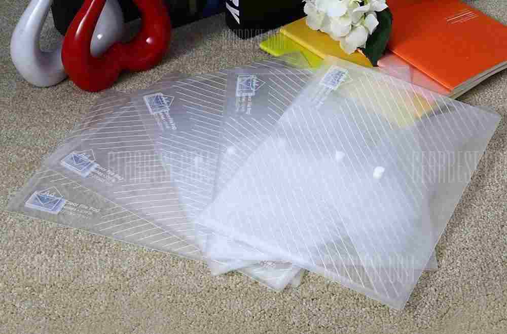 offertehitech-gearbest-Deli 5501 5PCS A4 Clear File Bag