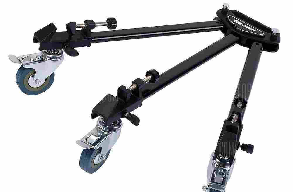 offertehitech-gearbest-Excelvan Professional Tripod Dolly + Rubber Wheels for Camera