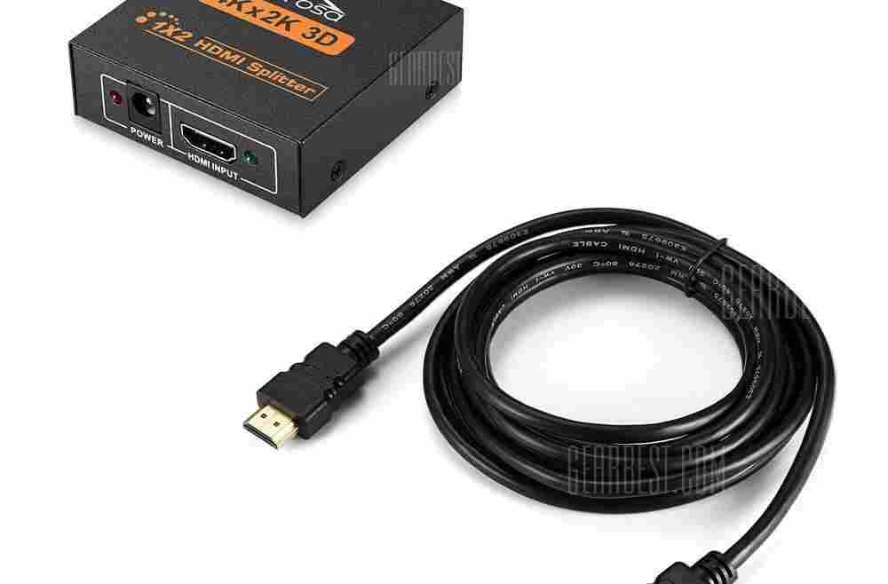 offertehitech-gearbest-Famirosa HDMI 1 x 2 Switch Splitter with Cable for Home