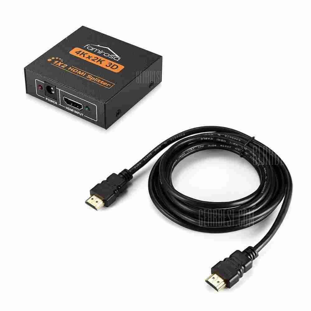 offertehitech-gearbest-Famirosa HDMI 1 x 2 Switch Splitter with Cable for Home