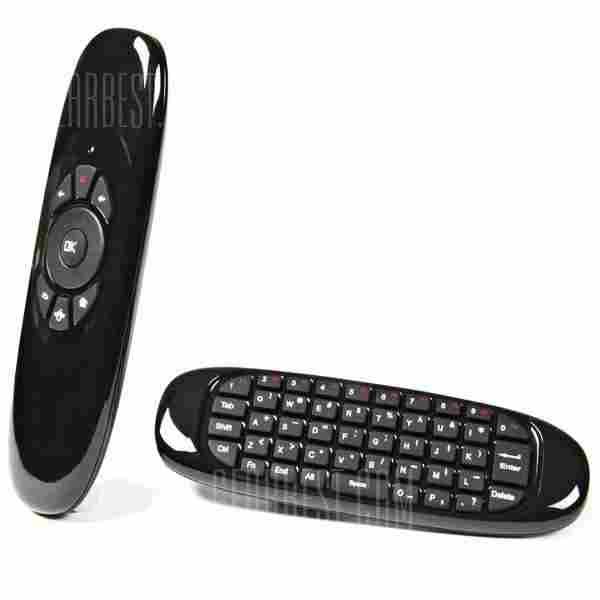 offertehitech-gearbest-Flymote C120 2.4GHz Wireless Air Mouse with QWERTY Keyboard / Remote Control Function for Android Windows Linux Mac