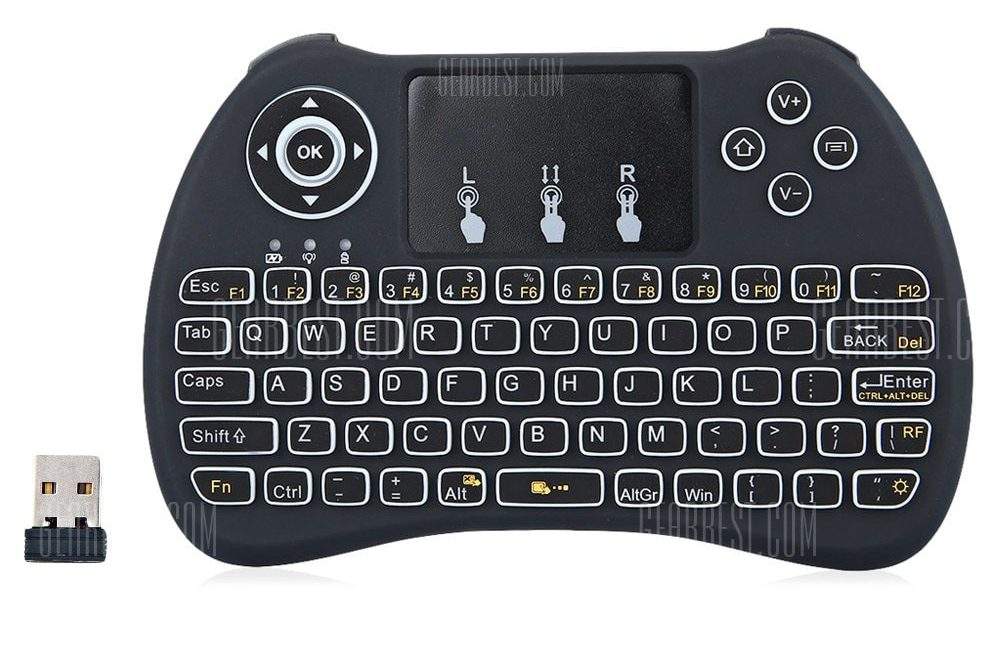 offertehitech-gearbest-H9 Mini Hand-held Wireless QWERTY Keyboard with Backlight