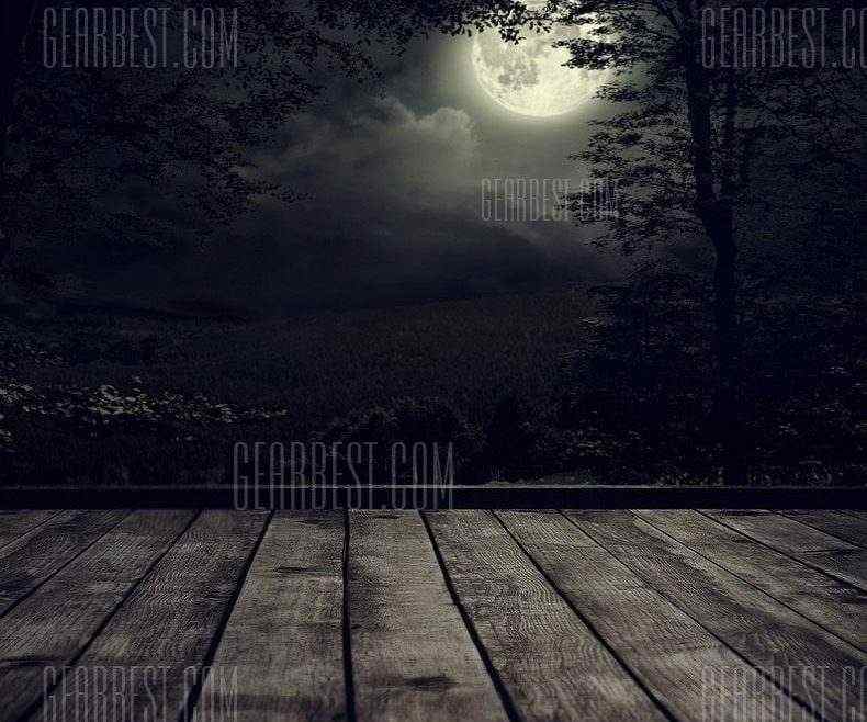 offertehitech-gearbest-Halloween Dark Forest Night Theme Silk Background Cloth