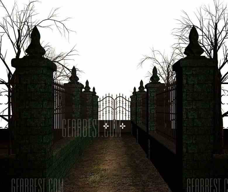 offertehitech-gearbest-Halloween Iron Gate Silk Photography Background Cloth