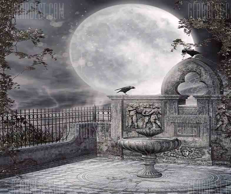 offertehitech-gearbest-Halloween Outdoor Balcony Moon Silk Background Cloth