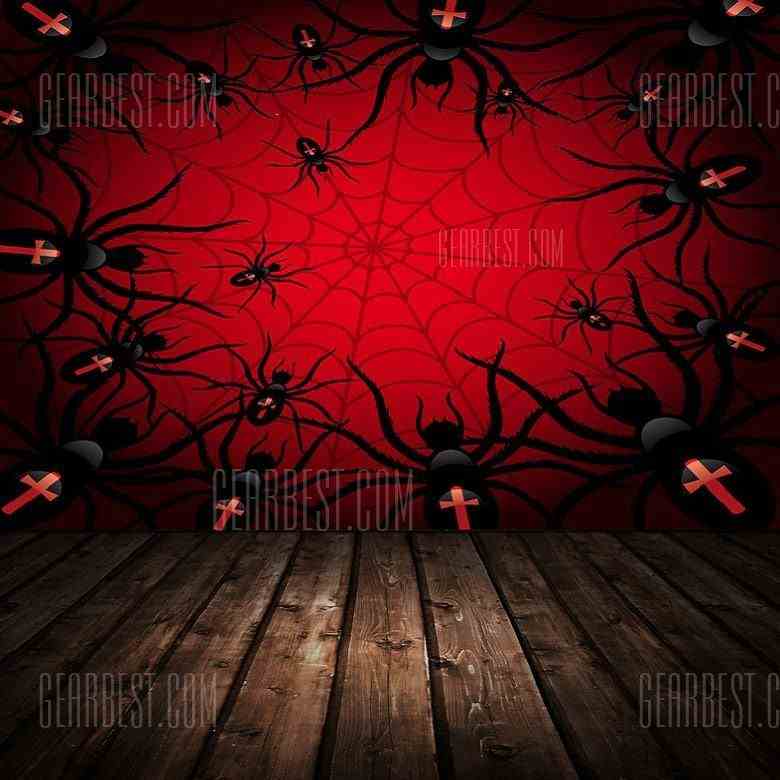 offertehitech-gearbest-Halloween Spider Theme Silk Photography Background Cloth