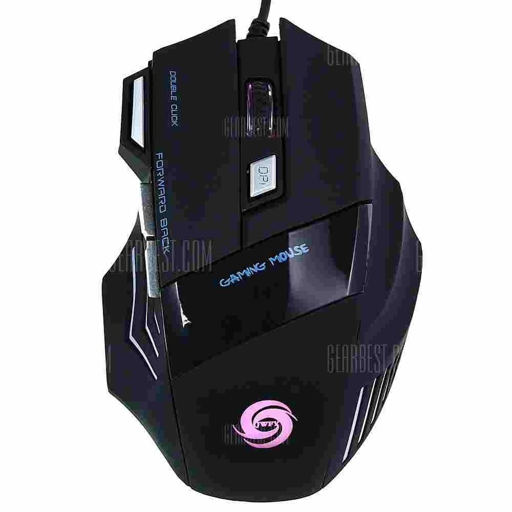 offertehitech-gearbest-JWFY USB Wired Gaming Mouse Seven Buttons Support 5500DPI Resolution with LED