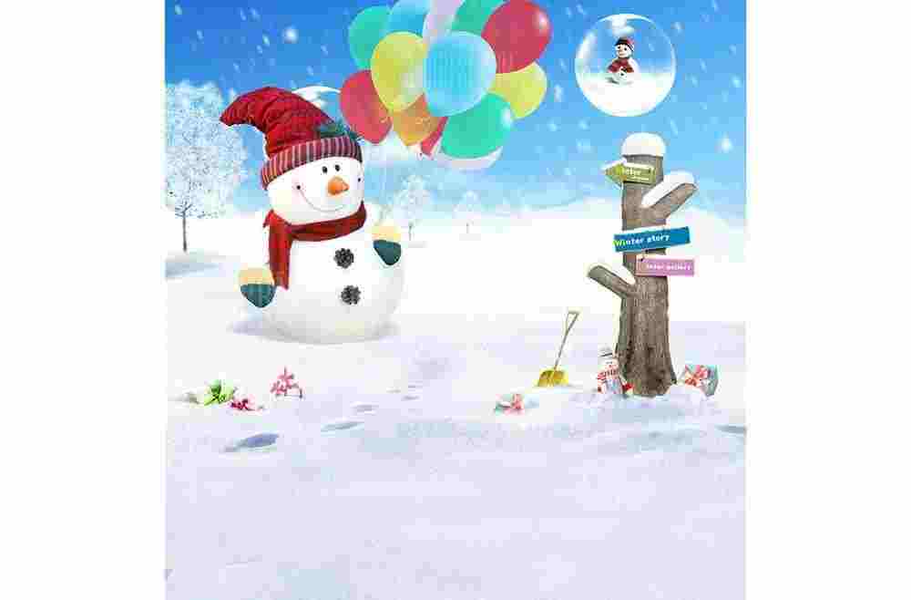 offertehitech-gearbest-K - 5337 Snowman Photograph Background Cloth