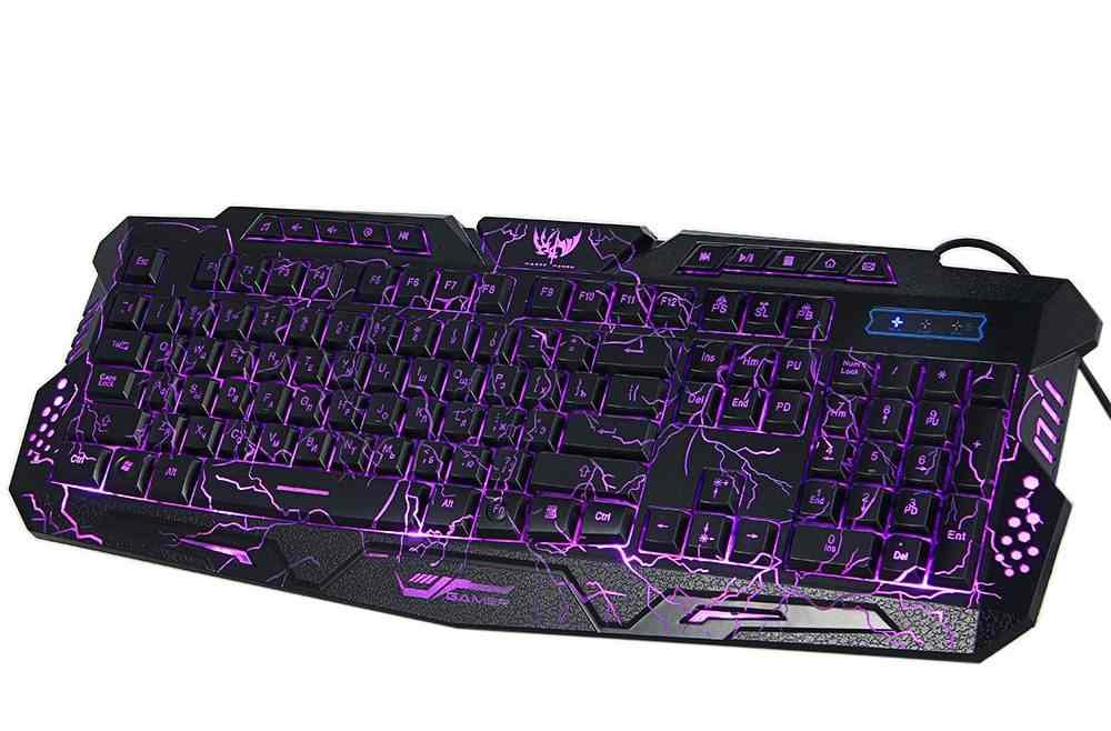 offertehitech-gearbest-M - 200 Bilingual 3 Colors Backlight Wired Gaming Keyboard