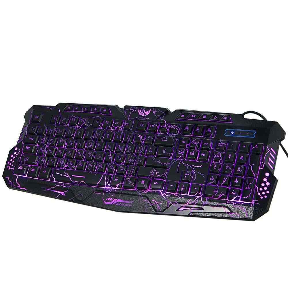 offertehitech-gearbest-M - 200 Bilingual 3 Colors Backlight Wired Gaming Keyboard