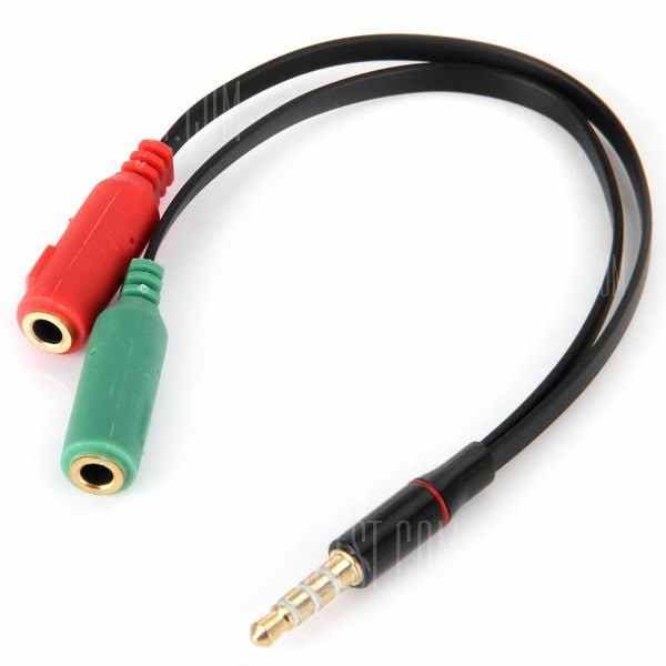 offertehitech-gearbest-Multifunctional 3.5mm Male to 2 Female Earphone Headphone Splitter Mic Audio Y Adapter Line Cable