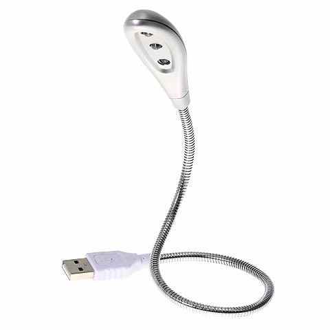 offertehitech-gearbest-New Flexible USB 3 LED Light Lamp for Laptop Notebook PC - Silvery