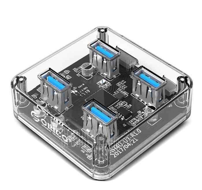 offertehitech-gearbest-ORICO 4 Ports Transparent USB3.0 Hub Charging Station