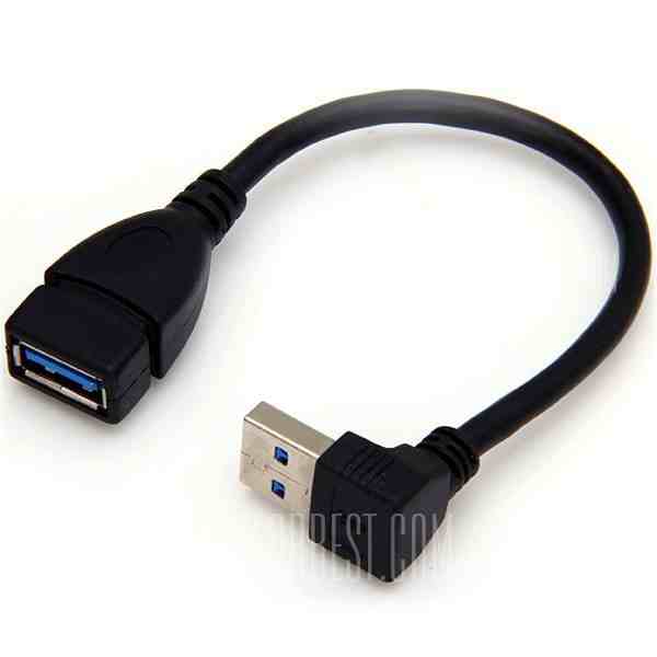 offertehitech-gearbest-Portable Up Angled 90 Degree USB3.0 A Type Male to Female Short Cable for Mobile Phone