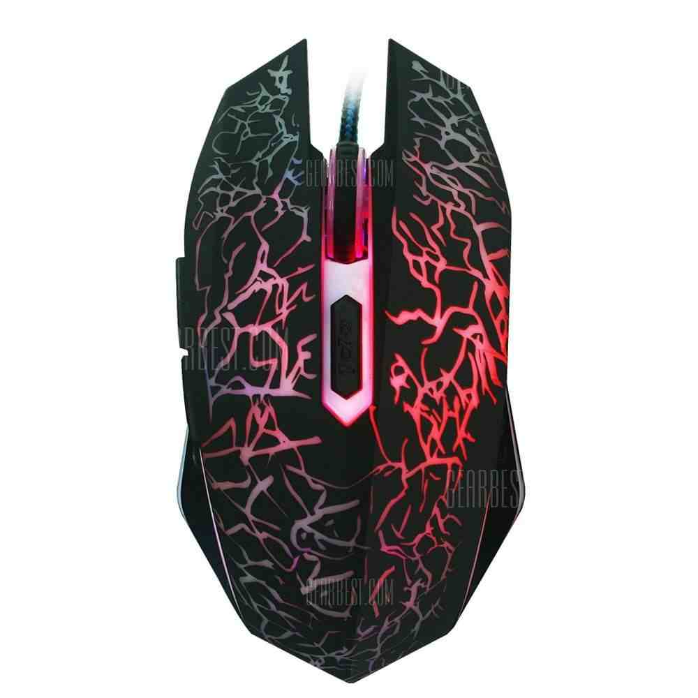 offertehitech-gearbest-Professional 6 Buttons 2400DPI Optical Flashing Wired Gaming Mouse Support Windows Linux Mac