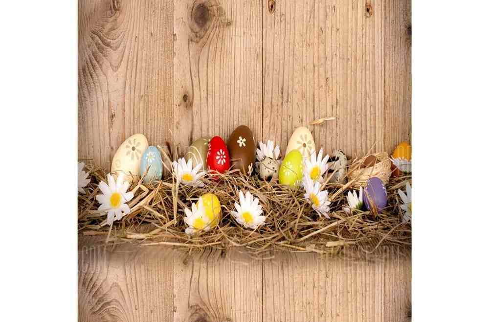 offertehitech-gearbest-Q5 Easter Wood + Egg Photograph Background Cloth