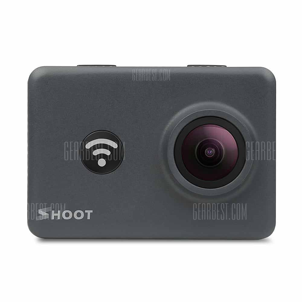 offertehitech-gearbest-SHOOT Action Camera 14MP 4K WIFI 170 Degree Ultra Wide-Angle Lens Outdoor 1080P  Bundle with 2 Pcs Rechargeable Batteries and Waterproof Small Carrying Case