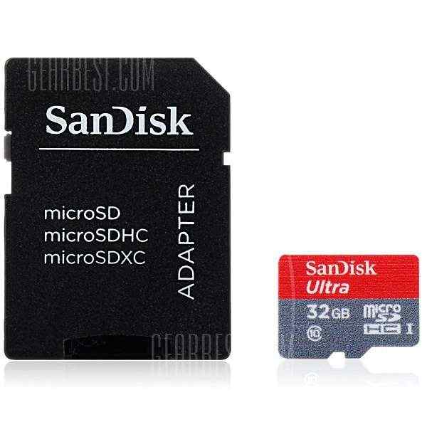 offertehitech-gearbest-SanDisk Ultra microSDHC UHS - I 32GB High Speed 80MB/s Class 10 SD Memory Card + Adapter