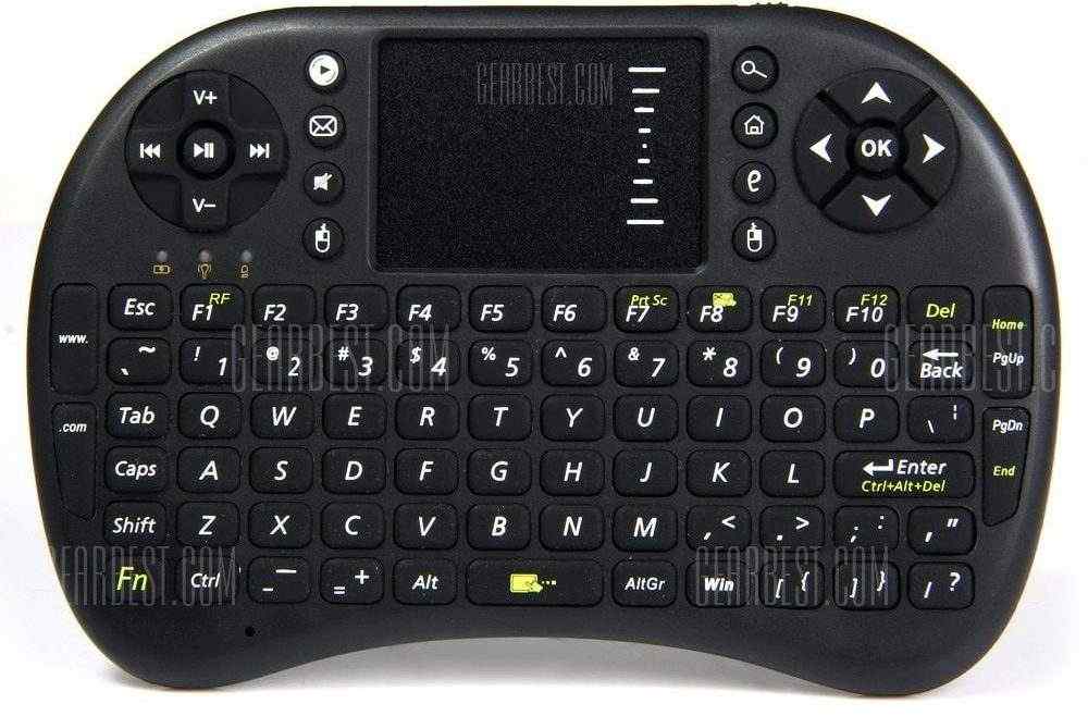 offertehitech-gearbest-UKB - 500 - RF 2.4GHz Mini Wireless Keyboard with Touch Pad LED Indicator Built - in Lithium - ion Battery