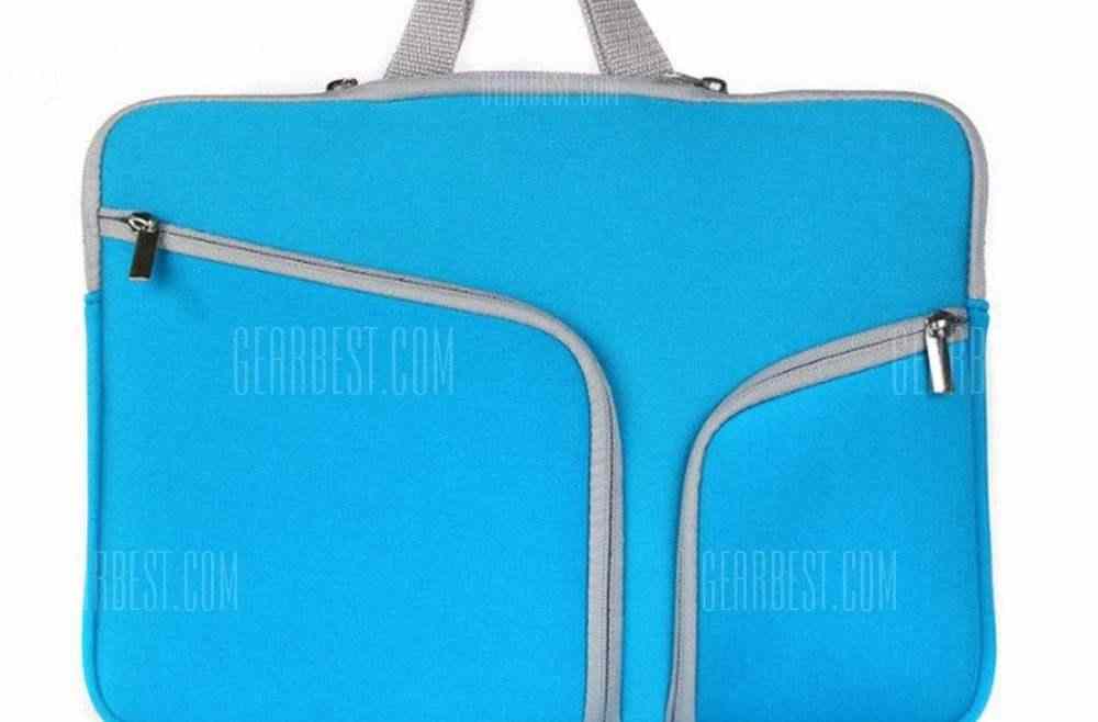 offertehitech-gearbest-Wkae Lycra Fabric Multi Pockets Zipper Style Laptop Sleeve Bag 13 Inch