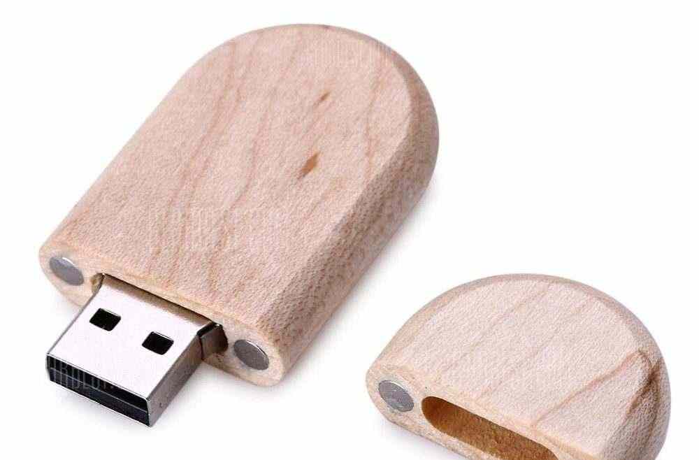 offertehitech-gearbest-Wood Style 8GB USB Memory Flash Drive Data Storage + Wooden Box