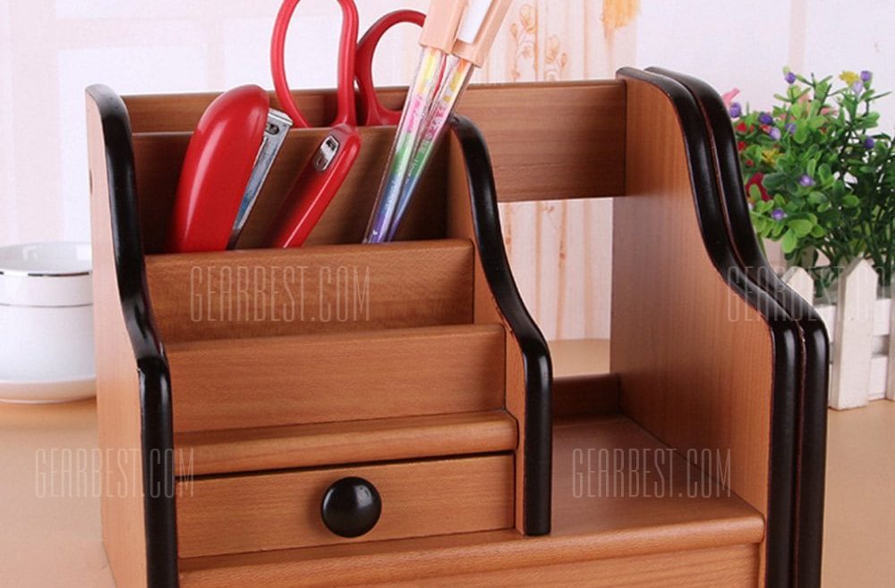 offertehitech-gearbest-Wooden Storage Box File Basket