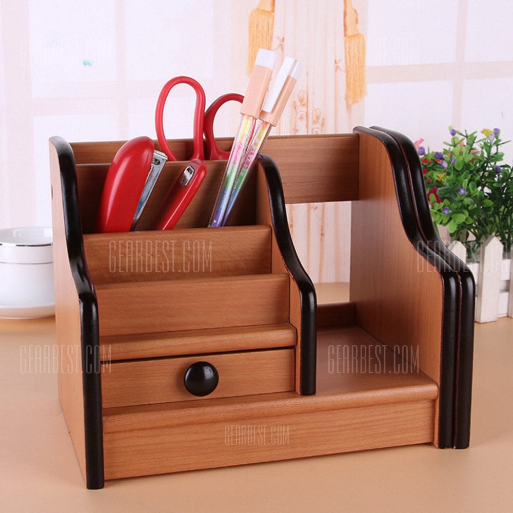 offertehitech-gearbest-Wooden Storage Box File Basket