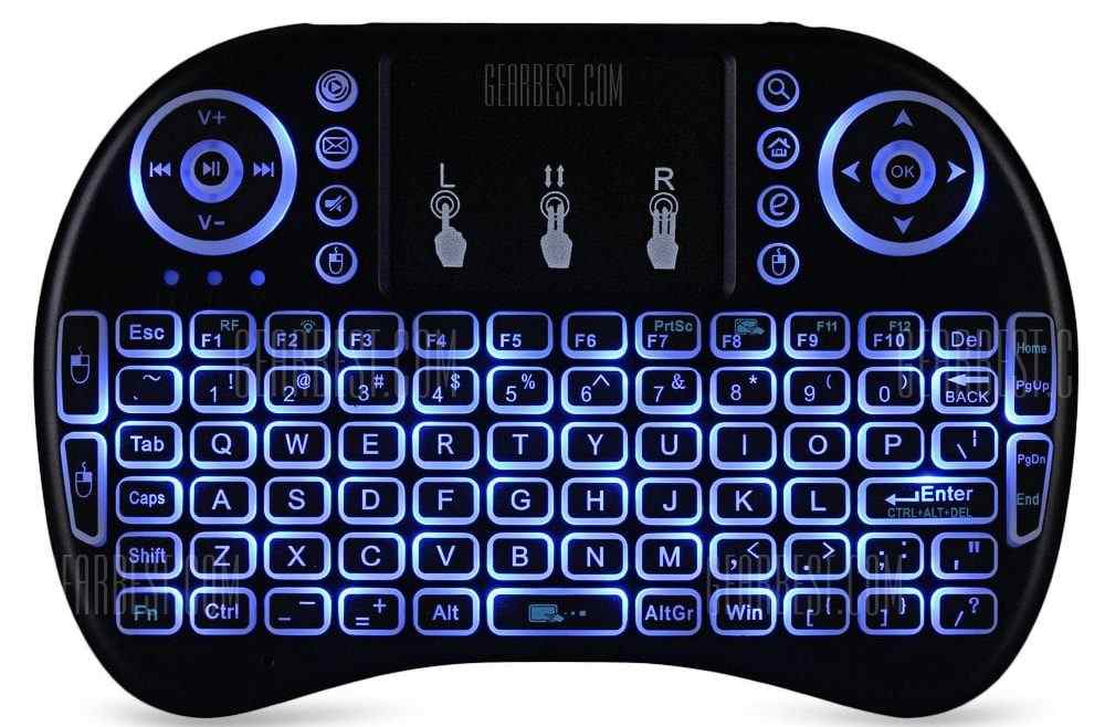 offertehitech-gearbest-iPazzPort I8 2.4GHz Wireless QWERTY Keyboard with Touchpad Mouse