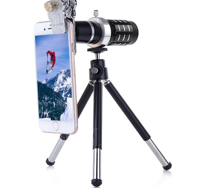 offertehitech-gearbest-12x Optical Telescope Mobile Telephoto Lens with Tripod Kits