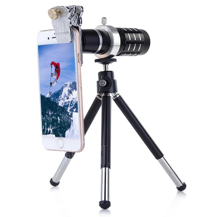 offertehitech-gearbest-12x Optical Telescope Mobile Telephoto Lens with Tripod Kits