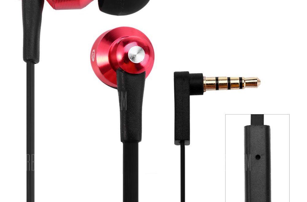 offertehitech-gearbest-Awei ES500i 1.2m Flat Cable Design In - ear Earphone with Mic for Smartphone Tablet PC