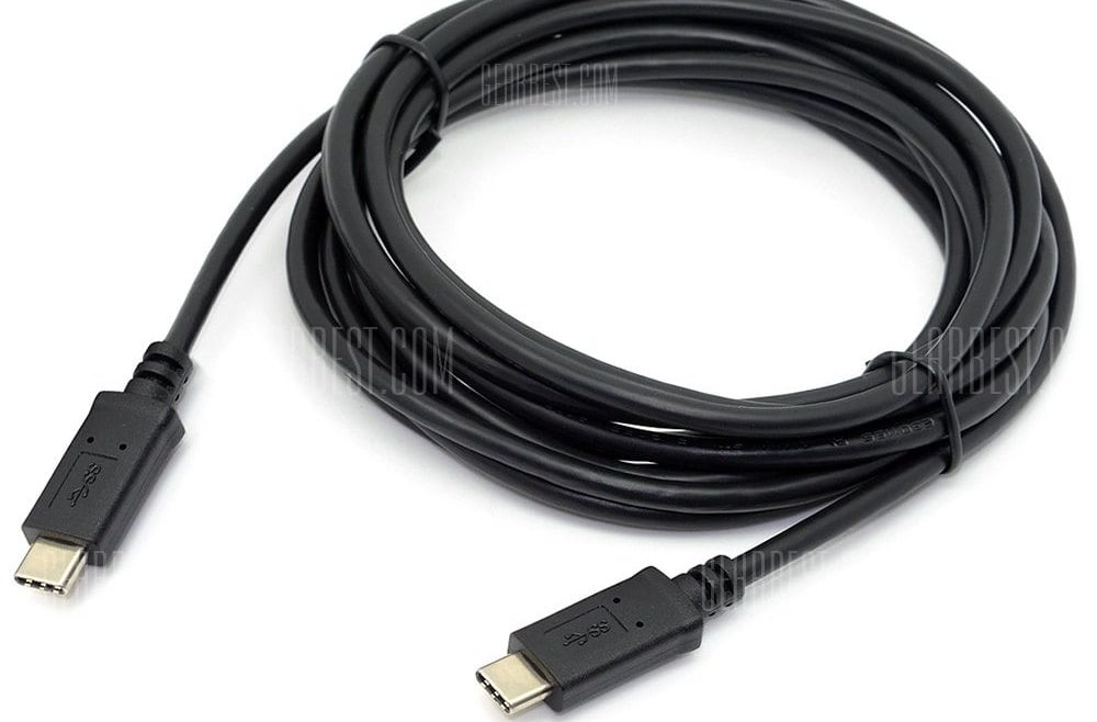 offertehitech-gearbest-CY U3 - 198 - BK - 3.0M USB Type-C Male to Male Cable 3m
