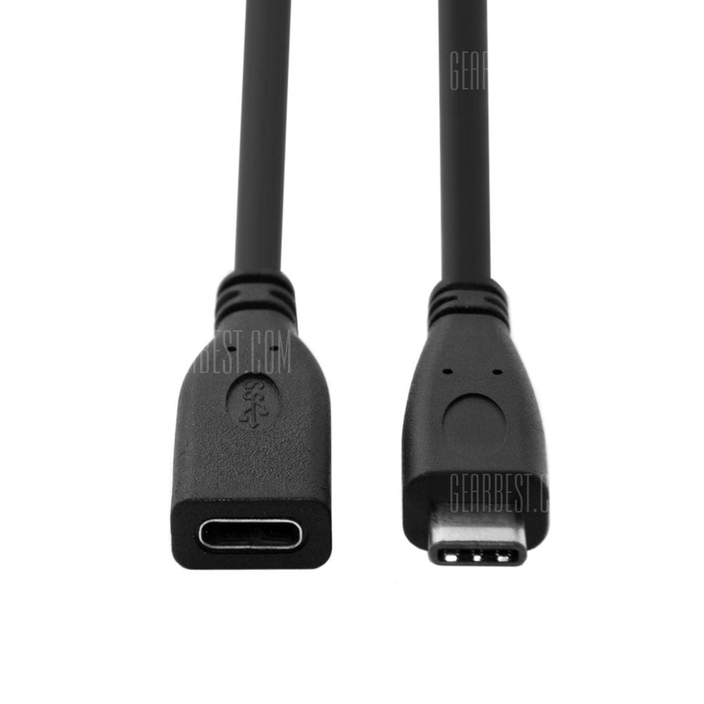 offertehitech-gearbest-CY U3 - 218 - BK - 2.0M USB Type-C Male to Female Cable 2m