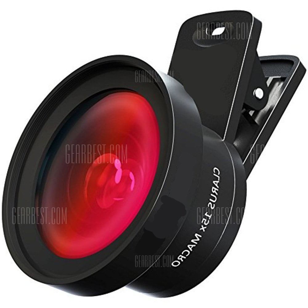 offertehitech-gearbest-Camera Lens Pro Macro Lens  Wide Angle Lens Kit with LED Light Clip-On Cell Phone Camera Lenses for iPhone Android