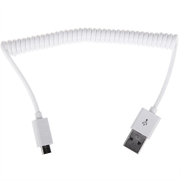 offertehitech-gearbest-Compact USB2.0 to Micro USB M-M  Stretched Cable with Plastic Tube - White