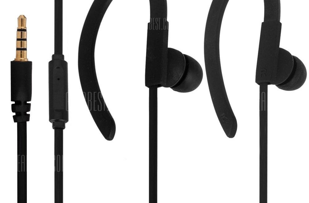 offertehitech-gearbest-Exquisite SMZ640 Hifi Sound In - ear Headphone with Ear Hook 1.15M Good Sound Insulation Flat Wire