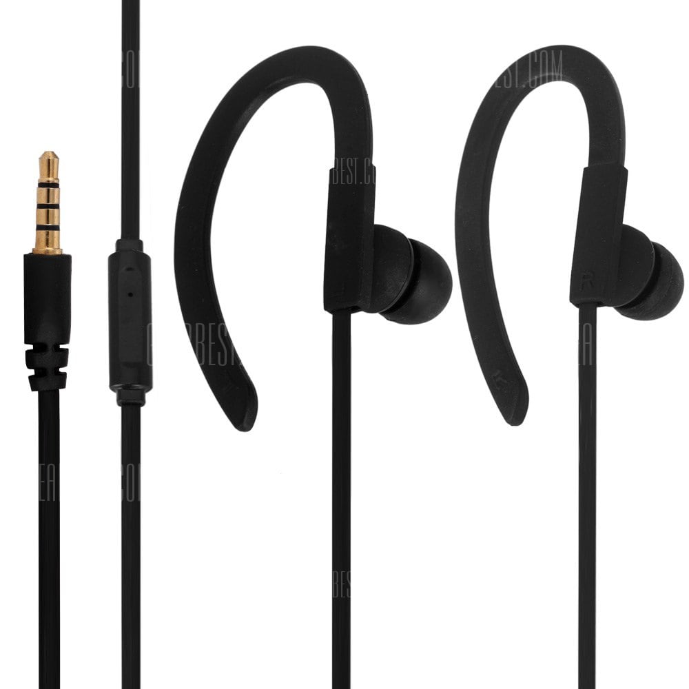offertehitech-gearbest-Exquisite SMZ640 Hifi Sound In - ear Headphone with Ear Hook 1.15M Good Sound Insulation Flat Wire