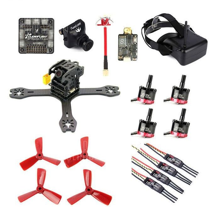 offertehitech-gearbest-GB - 155 Carbon Fiber DIY Frame Kit with SP Racing F3 ACRO 6DOF FC