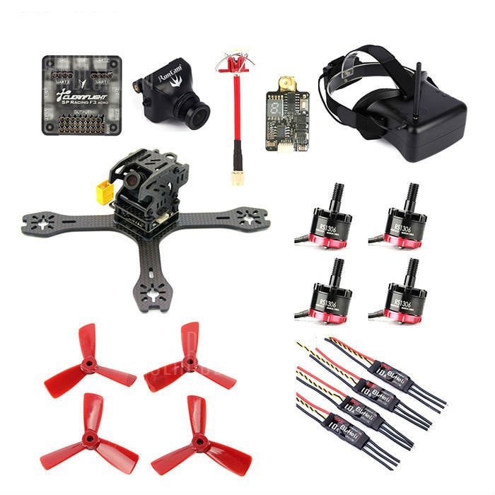 offertehitech-gearbest-GB - 155 Carbon Fiber DIY Frame Kit with SP Racing F3 ACRO 6DOF FC