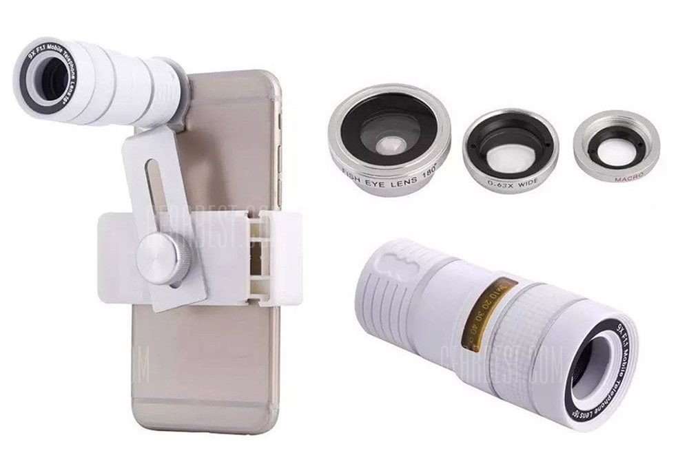 offertehitech-gearbest-Hot Fish Eye Wide Macro 9X F1.1 Telephone Lens Four-in-one