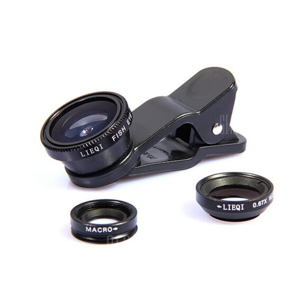 offertehitech-gearbest-LIEQI LQ - 001 Fisheye Wide Angle Macro Phone Camera Lens