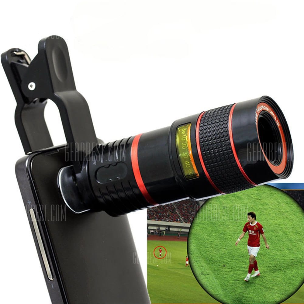 offertehitech-gearbest-LIEQI LQ  -  007 Universal Clip 8X Zoom Telephoto Lens