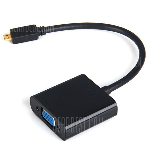 offertehitech-gearbest-Portable Micro HDMI to VGA Adapter - Black